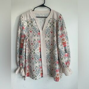 Floral Nutcracker Print Blouse